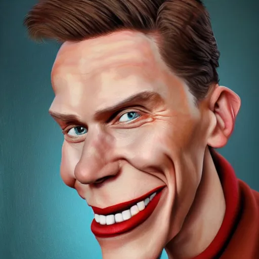 Image similar to Caricature portraits done of Jerma, realistic, hyperrealistic, very realistic, highly detailed, very detailed, extremely detailed, detailed, oil painting, digital art, trending on artstation