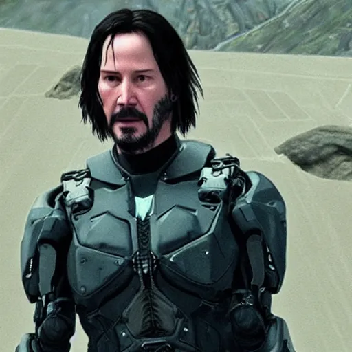 Image similar to keanu reeves in death stranding