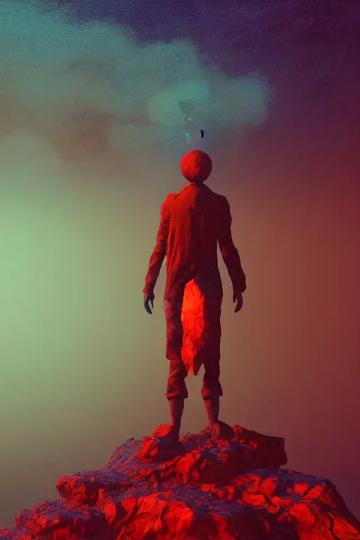 Prompt: the geomancer, art by russ nicholson and karel thole, trending on artstation, volumetric lighting product view 4 k hd, chillwave, 3 d render, psychedelic, etching