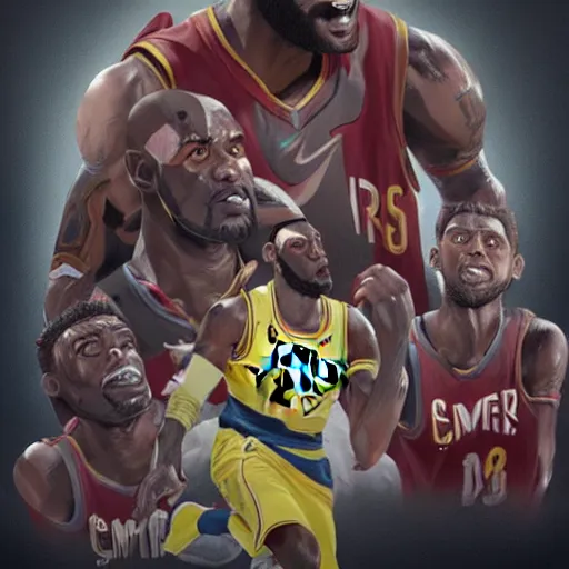 Image similar to James Lebron, artstation, Daniele Cerritelli art