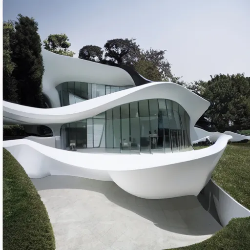 Image similar to house designed by zaha hadid