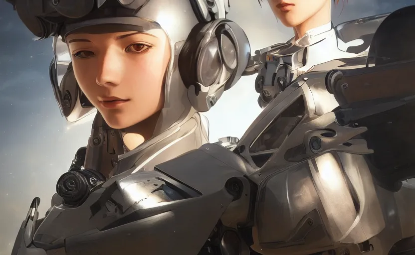 Prompt: zero pilot girl, cyborg aircraft parts, anime style, military pilot clothing, shoulder eyes, hair down, symmetrical facial features, from arknights, hyper realistic, 4 k, rule of thirds, extreme detail, detailed drawing, trending artstation, realistic lighting, by alphonse mucha, greg rutkowski, backlit