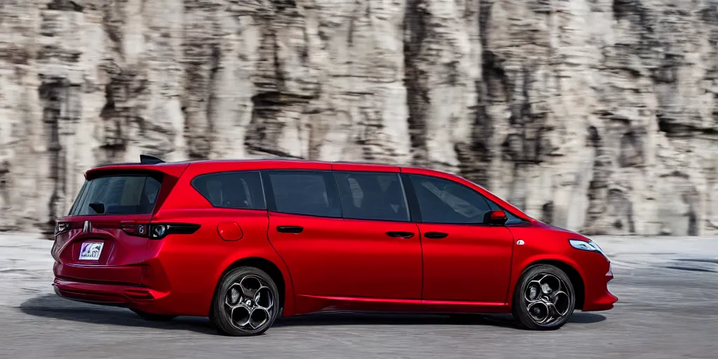 Image similar to 2022 Alfa Romeo Minivan, red