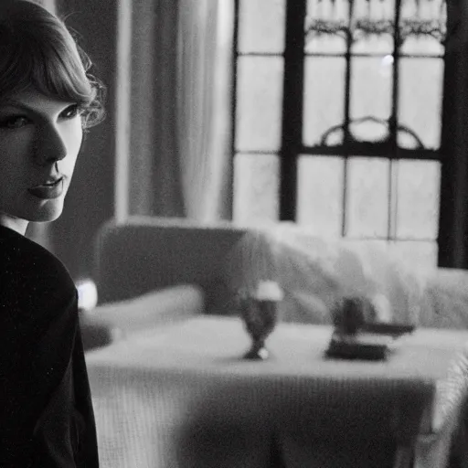 Image similar to movie still of taylor swift as don corleone in the godfather