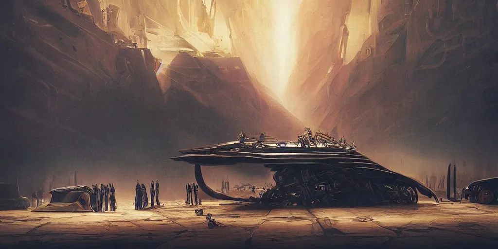 Prompt: sci-fi organic vehicle 30% of canvas and wall structure in the coronation of napoleon painting by Jacques-Louis David and in the blade runner 2049 film search pinterest keyshot product render ultra high detail ultra realism 4k in plastic dark tilt shift