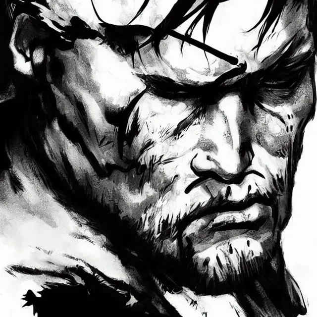 Image similar to solid snake from metal gear solid as a shrek, detailed, dark art, artstation, illustration, soft lighting, yoji shinkawa style