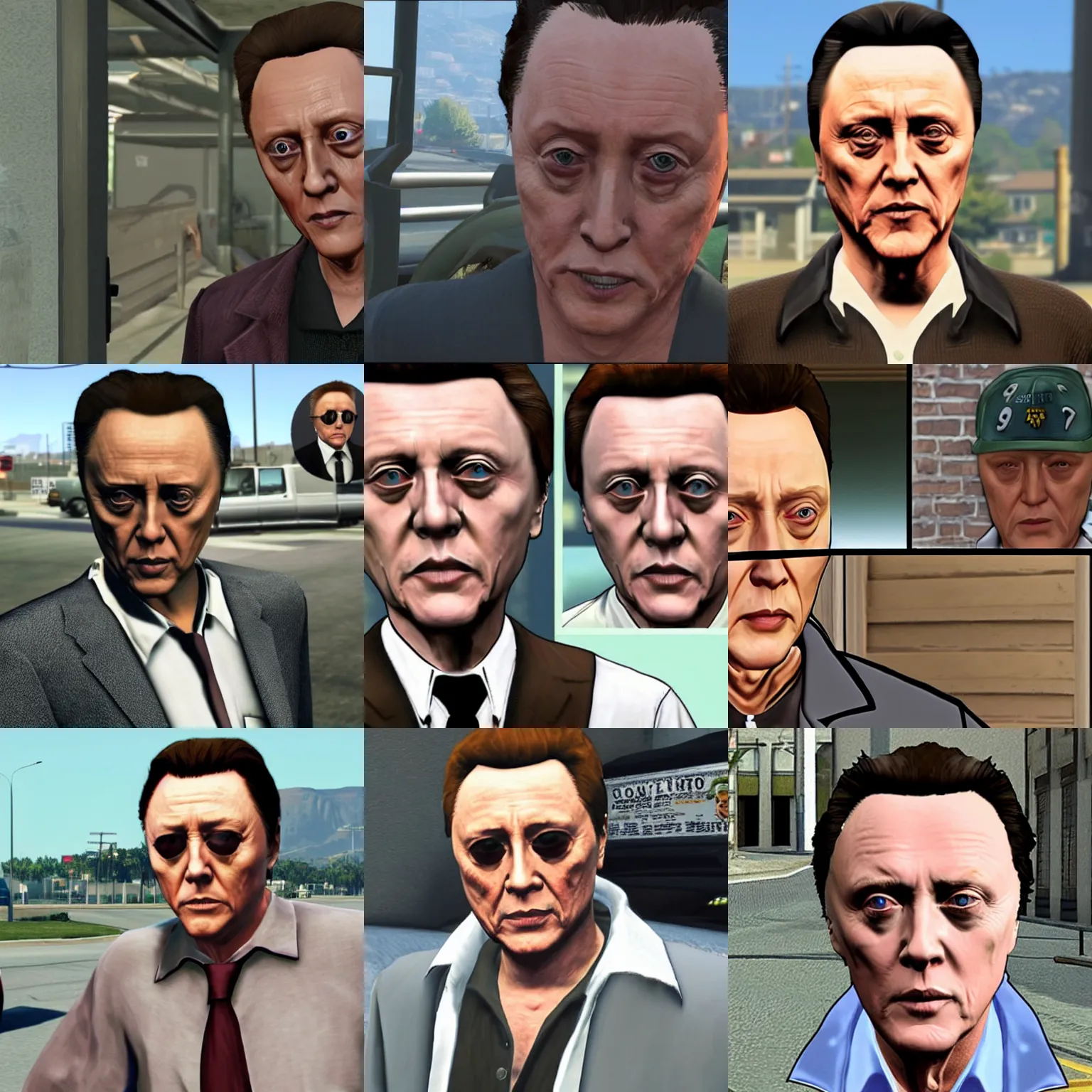 Prompt: christopher walken as a character from gta v