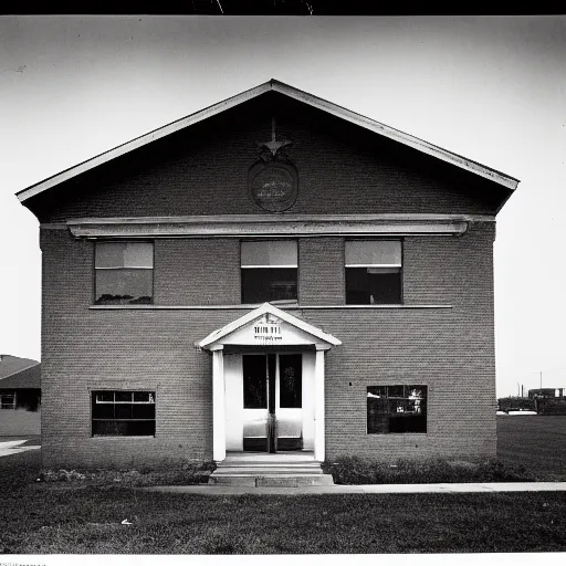 Image similar to a black and white photo of an old building by Dorothea Lange, featured on flickr, northwest school, 1920s, 1970s, 1990s