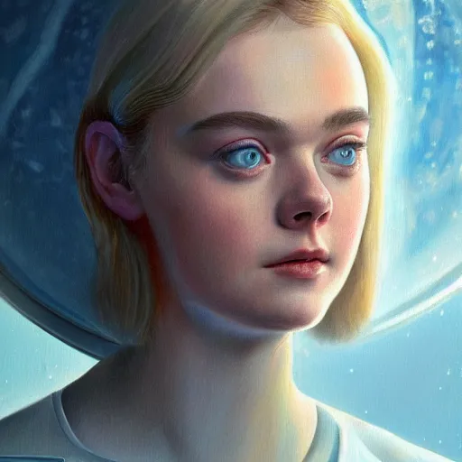 Prompt: portrait of a elle fanning as an astronaut in the movie alien 1 9 7 9, detailed realism face in painting, detailed beautiful portrait, oil painting masterpiece, 8 k resolution, smooth, sharp focus, trending on artstation, by rembrandt