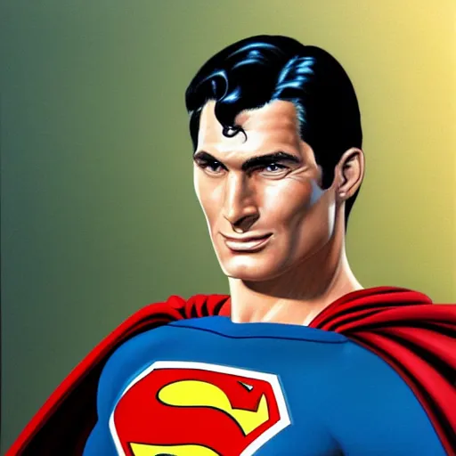 Image similar to ultra - realistic head and shoulders portrait painting of superman. art by ken kelly. 4 k. ultra - realistic. highly detailed. epic lighting