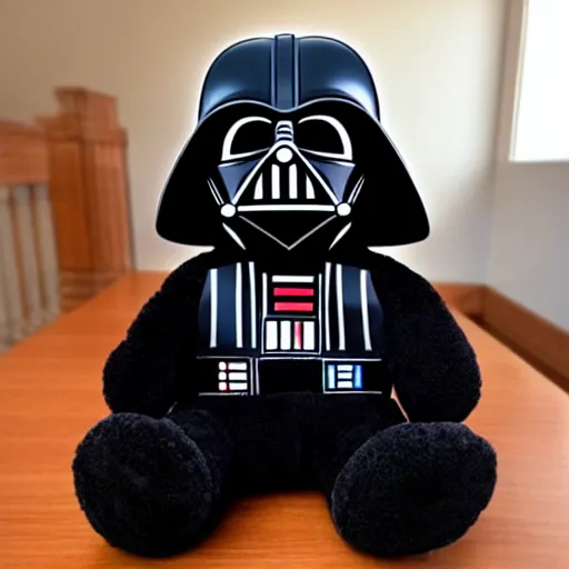 Image similar to a beautiful photo of a plushy darth vader teddy bear, trending on instagram