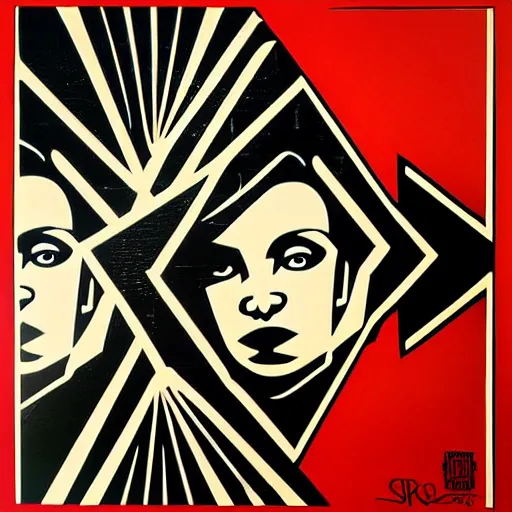 Image similar to graffiti by shepard fairey