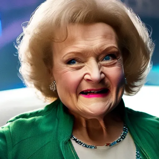 Prompt: Avengers Endgame (2019) played by Betty White as the HULK, action sequence, action shot, fluid, kinetic, frenetic, grandmotherly, 8K, 4K, action shot, movie still, cinematic