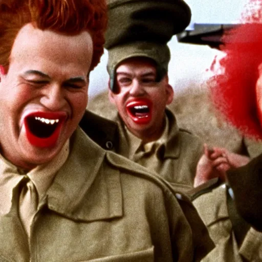 Prompt: Ronald McDonald in Saving Private Ryan