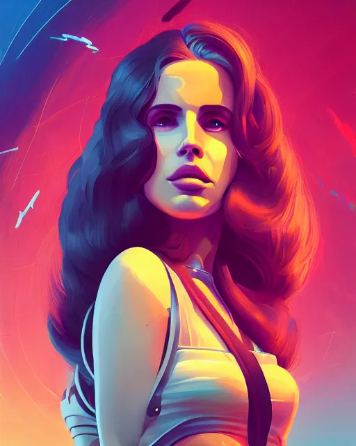 Image similar to portrait of lana del rey as a cyborg. intricate abstract. intricate artwork. by tooth wu, wlop, beeple, dan mumford. octane render, trending on artstation, greg rutkowski very coherent symmetrical artwork. cinematic, hyper realism, high detail, octane render, 8 k, iridescent accents