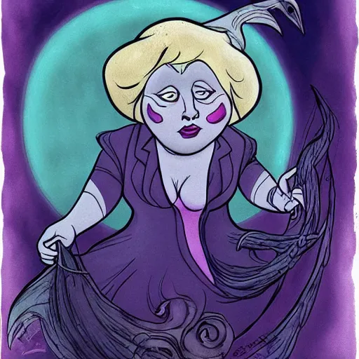 Prompt: ursula the sea witch, ( boris johnson ), by glen keane, disney, grotesque, lovecraftian