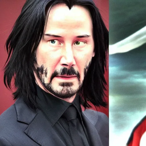 Prompt: keanu reeves fighting anime version of naruto