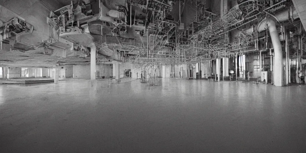 Image similar to A photograph of the inside of the chernobyl nuclear reactor, Kodak TRI-X 400 135mm