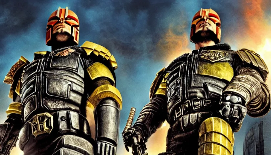 Prompt: big budget judge dredd action movie