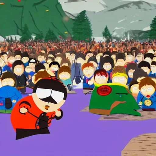 Prompt: Attractive and enjoyable south park characters tekken battle KO esports brutal tekken fight arcade battle in game graphics. Really intricate and lifelike.