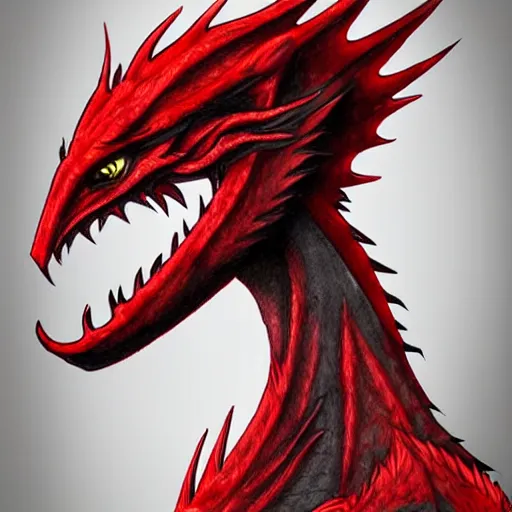 Image similar to an anthropomorphic red dragon, profile picture commission on furaffinity, deviant art, digital art