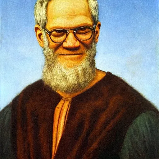 Image similar to renaissance oil painting of david letterman