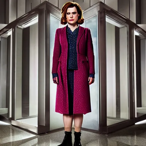 Prompt: a beautiful full body photograph of hayley atwell dressed as doctor who, symmetrical face, extreme realism and detail, 8 k, completely framed, direct lighting, 3 5 mm photo, photorealistic, sharp focus