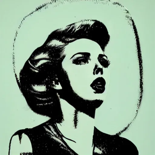 Prompt: illustration of Scarlet Johansson by Andy Warhol