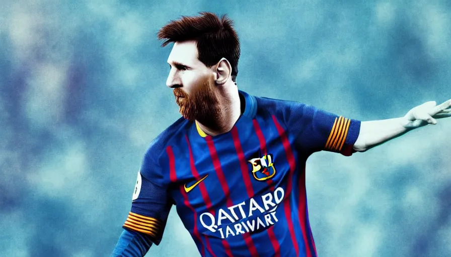 Prompt: Lionel Messi sign at Manchester City, hyperdetailed, artstation, cgsociety, 8k