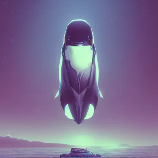 Image similar to cyborg orca by mike winkelmann trending on arstation