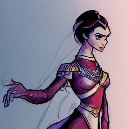 Image similar to milt kahl sketch of victoria justice as princess padme from star wars episode 3