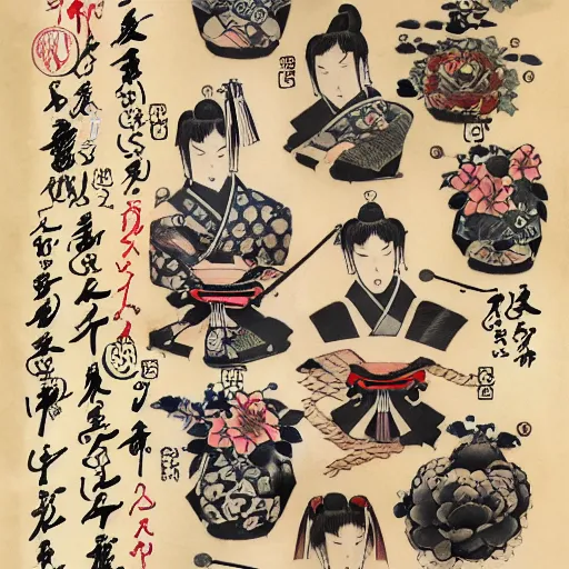 Image similar to Traditional Japanese Tattoo Reference Sheet