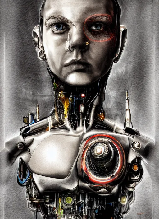 Prompt: a portrait of a cyborg by bagge peter