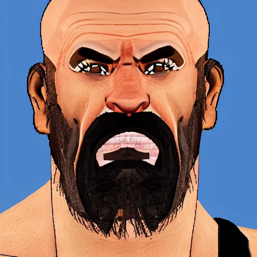 Image similar to close up portrait of drunken hercules in gta v