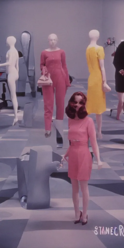 Image similar to single scene from a color film directed by stanley kubrick, abstract people in frame, color theory, cinematic, kodak film ”