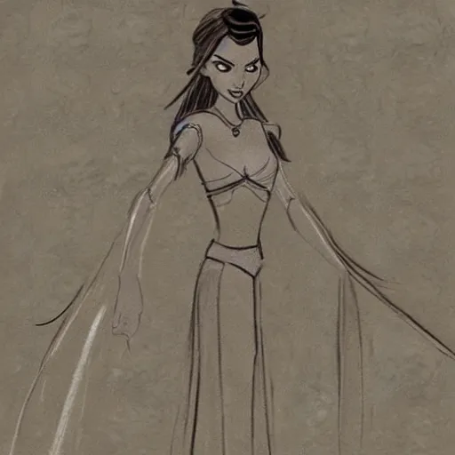 Image similar to milt kahl sketch of victoria justice as princess padme from star wars episode 3