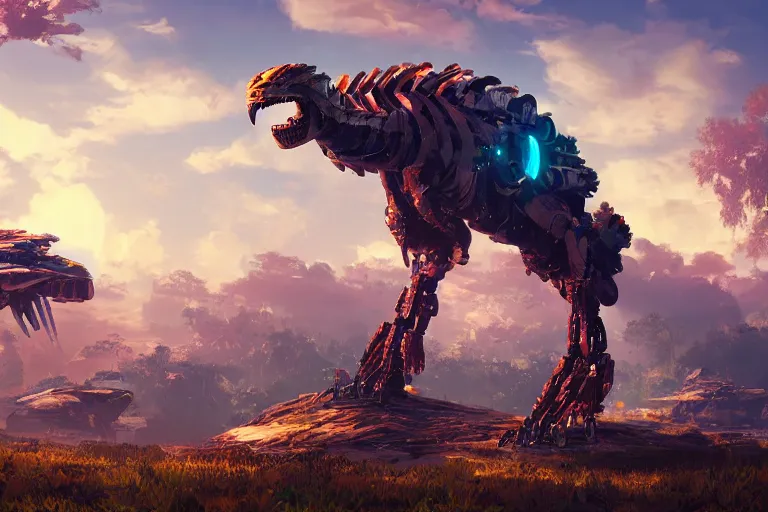 Image similar to glinthawk machine mecanical creature robot of horizon forbidden west horizon zero dawn radiating a glowing aura global illumination ray tracing hdr fanart arstation by ian pesty and alena aenami artworks in 4 k