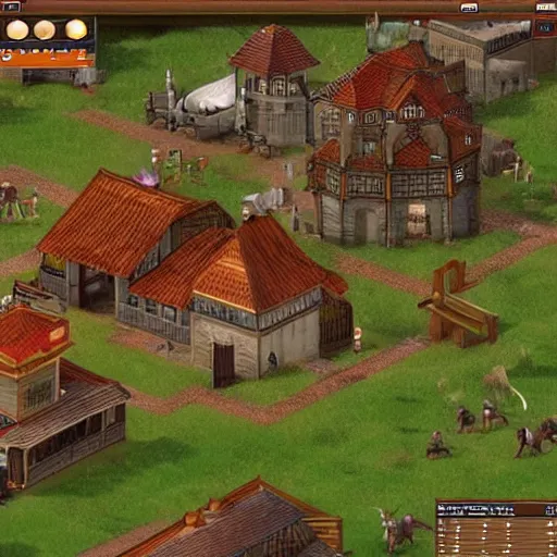 Image similar to mcdonald's restaurant in age of empires ii, detailed screenshot