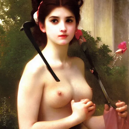 Prompt: princess peach angry by William-Adolphe Bouguereau