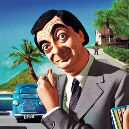 Image similar to criterion collection cover art for the film Mr. Bean goes on Holiday