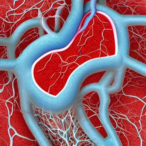 Prompt: A diagram of the major blood vessels of the heart.