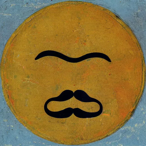 Image similar to ancient portrait of the sun with mustache