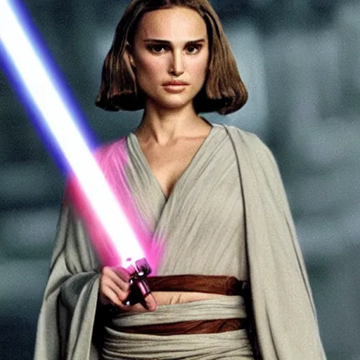 Prompt: Natalie Portman as a Jedi, Highly Detailed