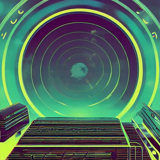 Image similar to lofi vaporwave retro futurism album artwork