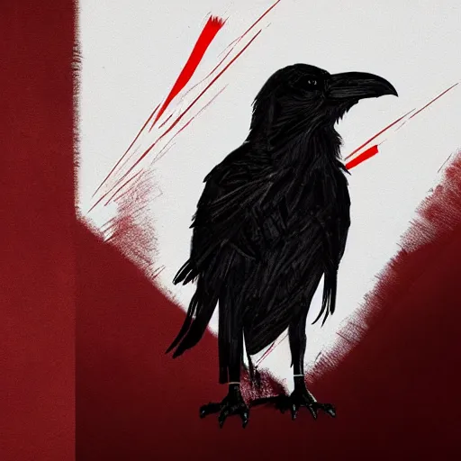 Image similar to illustration of a raven with red lines inspired by infamous second son bad karma, perfect