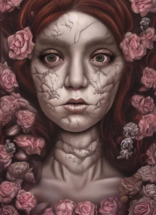 Image similar to pop surrealism, lowbrow art, realistic vin diesel painting, japanese street fashion, hyper realism, muted colours, rococo, natalie shau, loreta lux, tom bagshaw, mark ryden, trevor brown style,