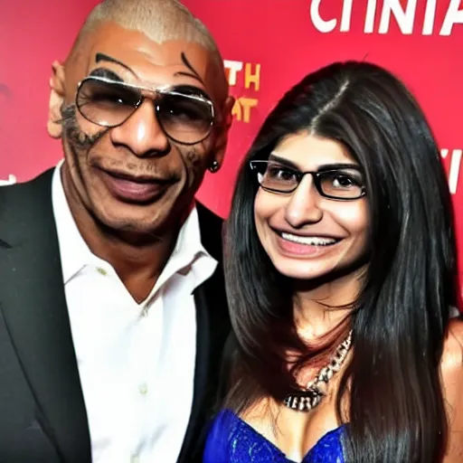 Image similar to Mia Khalifa with the head of mike tyson.