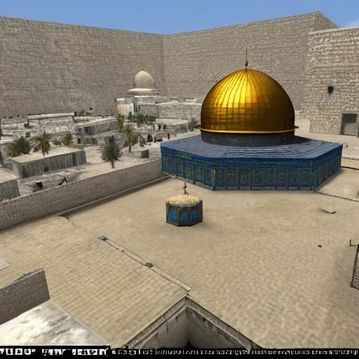 Prompt: Dome of the Rock in Counter Strike 1.6