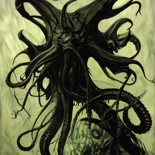 cthulhu by dave mckean and yoji shinkawa, oil on canvas | Stable ...