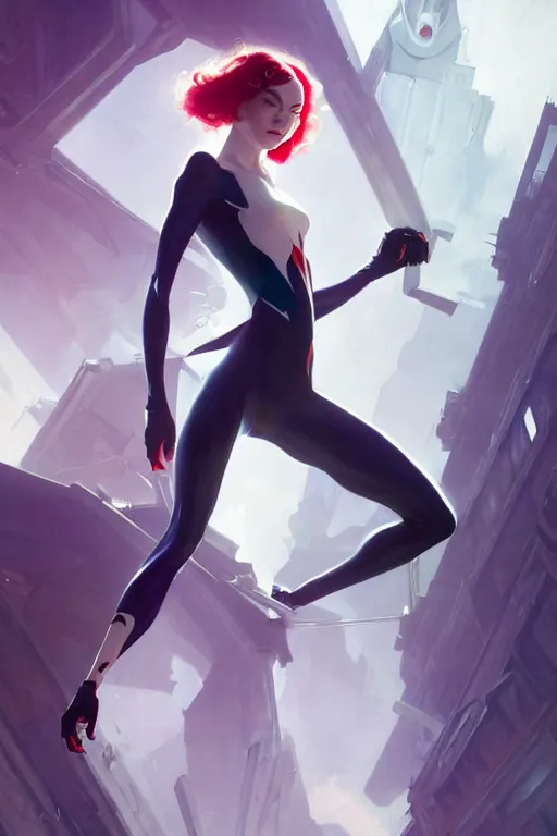 Image similar to elegant spider gwen aeon flux profile picture by greg rutkowski, dynamic pose, intricate, futuristic, fantasy, elegant, by stanley artgerm lau, greg rutkowski, thomas kindkade, alphonse mucha, loish, thierry mugler, norman rockwell,